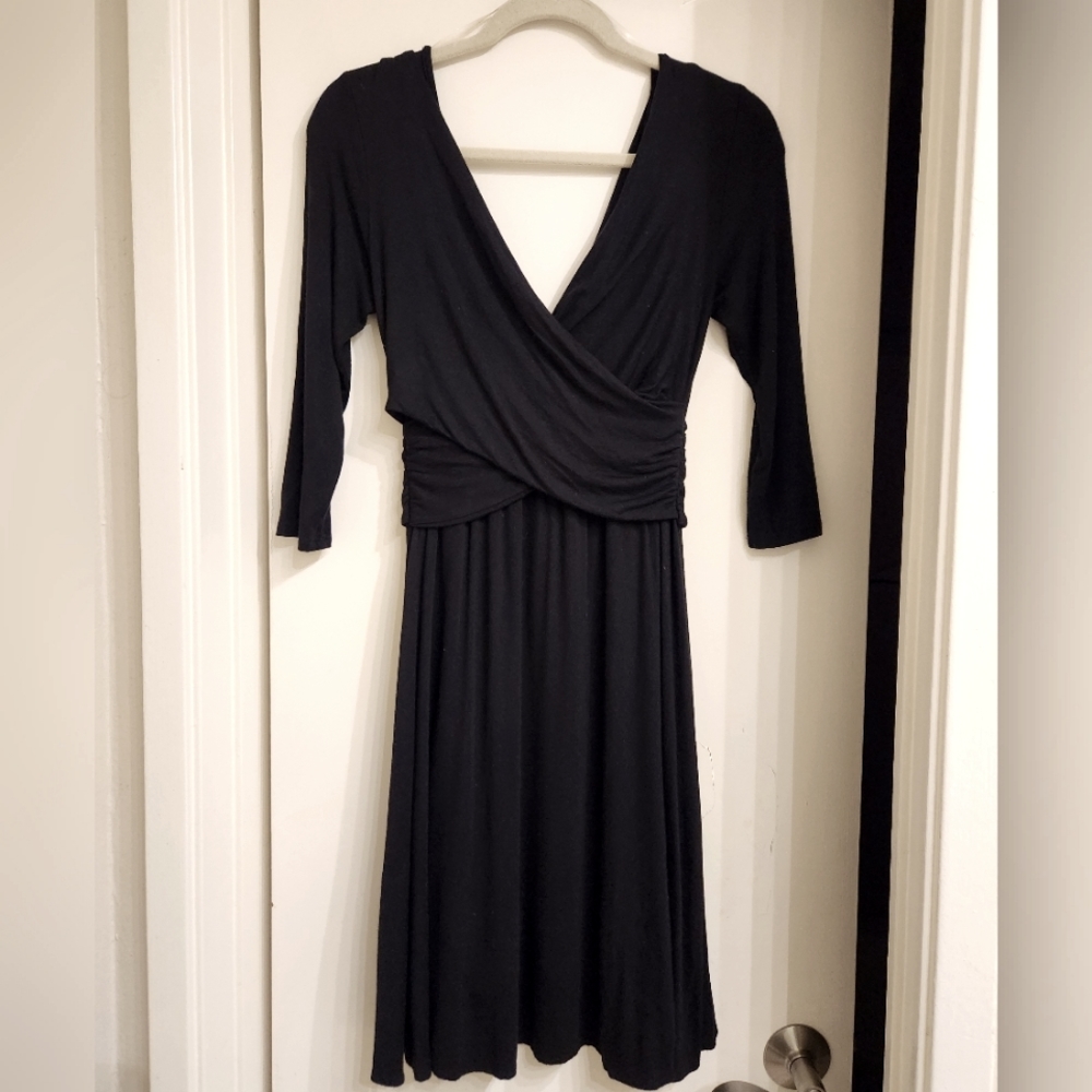Fantastic Fawn Black Jersey Knit Wrap Dress Size S small NWOT Stitch Fix